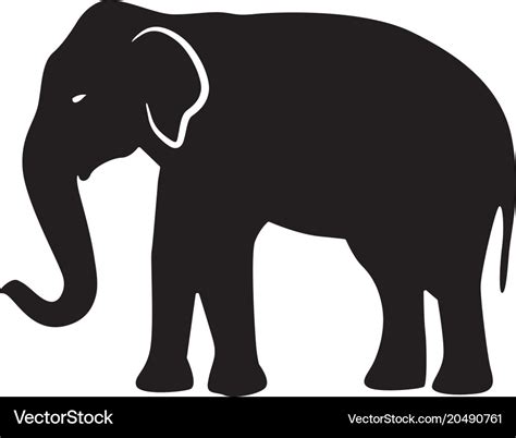 Black elephant silhouette Royalty Free Vector Image