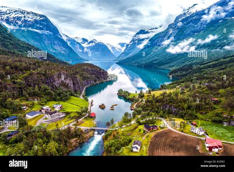 Beautiful Nature Norway natural landscape aerial photography Stock ...