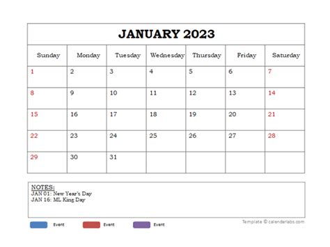 [High Resolution] 2023 Calendar Template Powerpoint