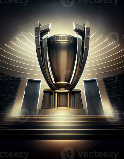 Big golden trophy on stadium, created with generative AI 23825071 Stock ...