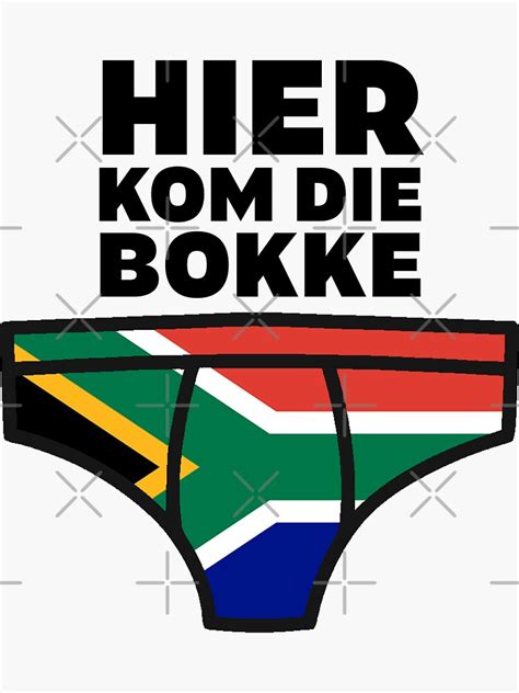 "Hier kom die bokke - Springboks - South Africa" Sticker for Sale by ...