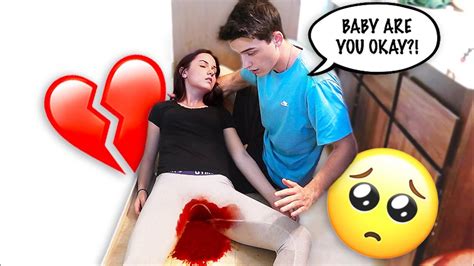 PERIOD PASS OUT PRANK ON BOYFRIEND! *cute reaction* - YouTube