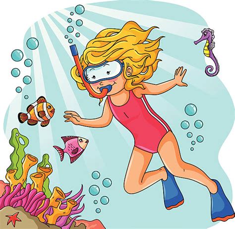 Best Cartoon Of People Swimming Underwater Illustrations, Royalty-Free ...