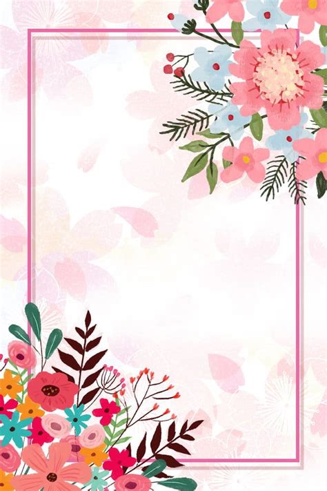 Flower Border Poster Background | Watercolor flower background, Flower ...