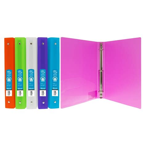 BAZIC 3 Ring Binder 1" Poly Binders Organizer - Matte Bright Color Soft ...