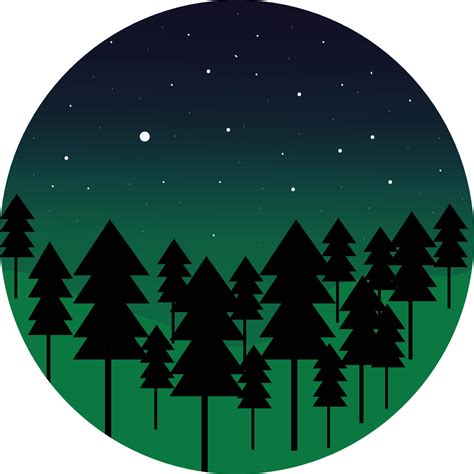 Forest in the night ,illustration, vector on white background. 13485390 ...