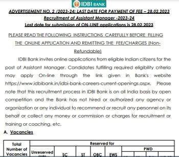 IDBI Bank Recruitment 2023 ~ 600 Assistant Manager Vacancies - PuzzlesHuB