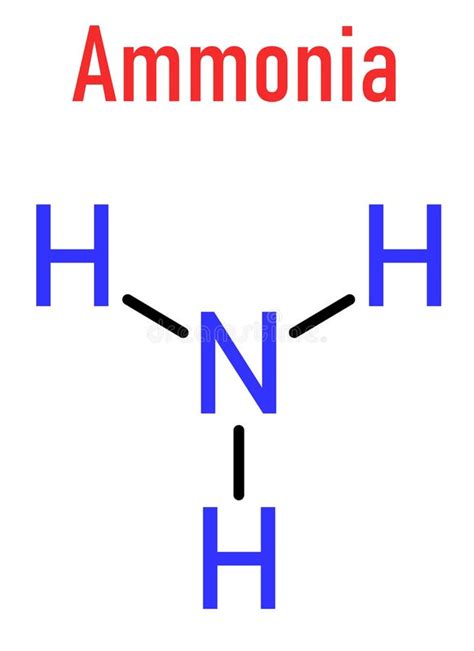 Ammonia NH3 Molecule. Skeletal Formula Stock Vector - Illustration of ...