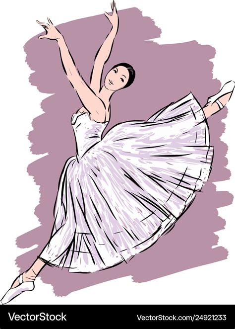 Hand drawing a dancing ballerina Royalty Free Vector Image