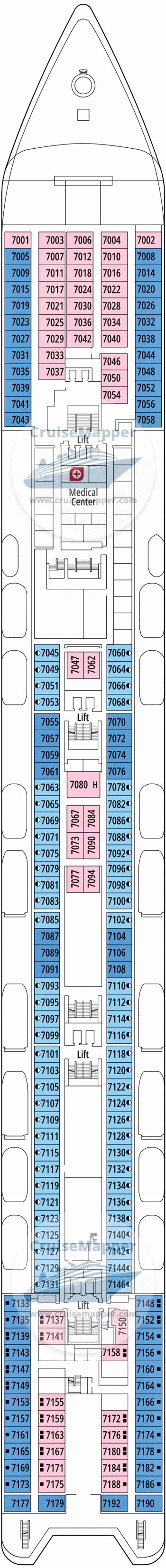 MSC Sinfonia deck 7 plan | CruiseMapper