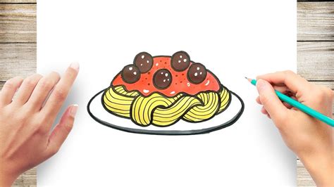 How to Draw #Spaghetti And Meatballs - YouTube