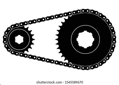 Chain Drive Sprocket Roller Chains Silhouette Stock Vector (Royalty ...