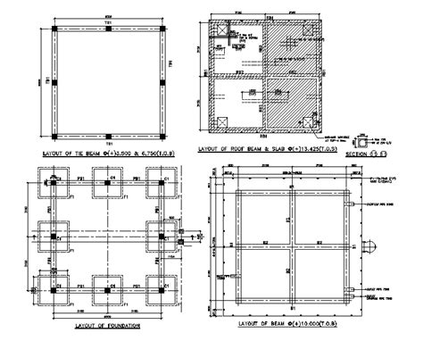 Layout of tie beam and slab of drive bed foundation has given in this ...