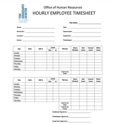 Manual Timesheet Template | PDF Template