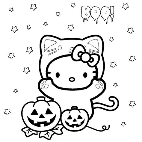 Hello Kitty Halloween Coloring Pages