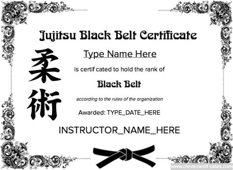 The Jujitsu Black Belt Certificate Template lets you create ...