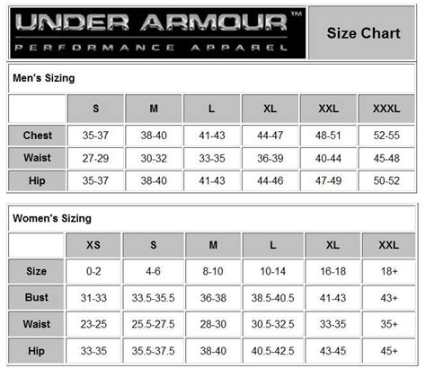 Under Armour Size Chart Pants | Size chart for kids, Under armour women ...