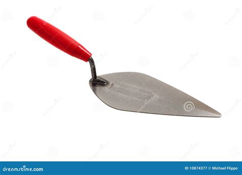 Masonry Trowel on White stock image. Image of industrial - 10874377