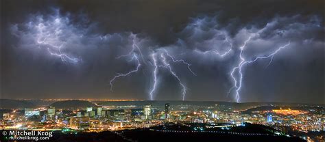 Lightning Panorama over Pretoria (Tshwane), South Africa