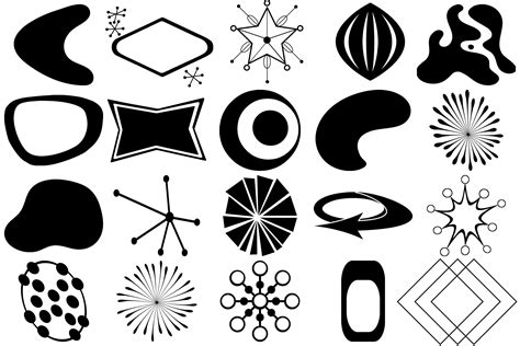 Mid Century Atomic Age Designs Vector Clip Art (162335) | Elements ...