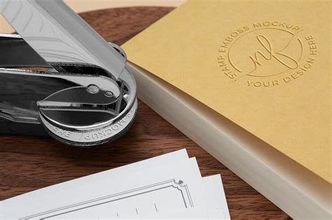 Premium PSD | Metallic stamp with embossed logo effect on paper