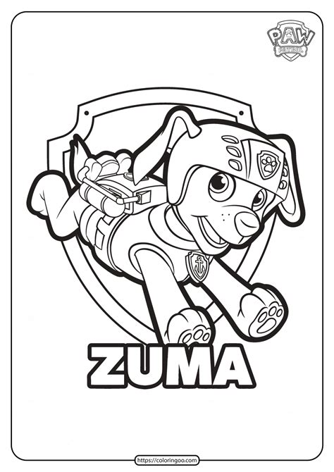 Free Printable Paw Patrol Zuma Coloring Pages | Paw patrol coloring ...