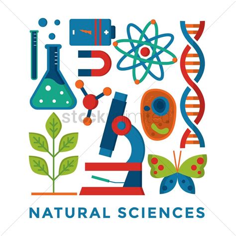 Logo for Natural Science with Plants and Chemical Symbols