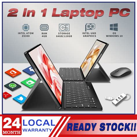 2in1 Laptop Intel Quad Core Processor 4GB RAM+ 128GB ROM HD IPS Touch ...