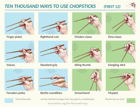 12 Ways To Use Chopsticks | Daily Infographic