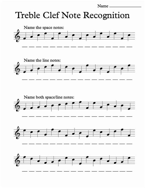 Treble Clef Notes Worksheet Elegant Treble Clef Lines and Spaces Free ...