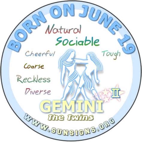 June 19 Zodiac Horoscope Birthday Personality - SunSigns.Org