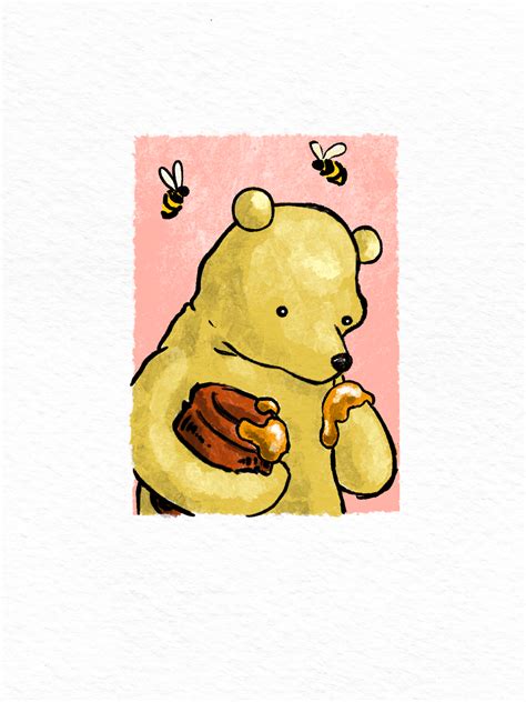 Winnie the Pooh, pooh bear, illustration, digital art on Behance