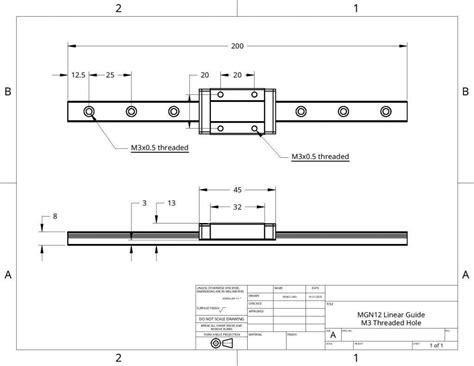 MGN12-200mm Linear Guide Rail Set | Sienci Labs