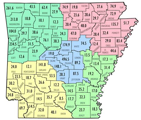 Population Density Map - Encyclopedia of Arkansas