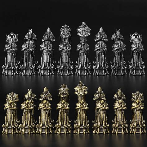 Metal Chess Chess Pieces Metal Sculpture Holiness and Sin - Etsy