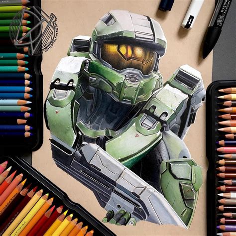 Master Chief (Halo) fan art drawing by CJones Art | Tatoo desenhos ...