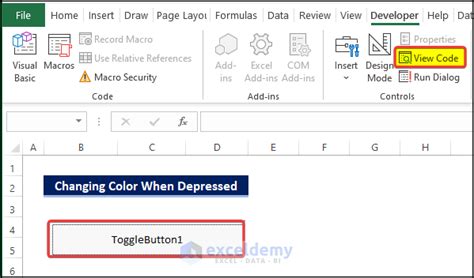 How to Change the Color of the Toggle Button When Pressed in Excel ...