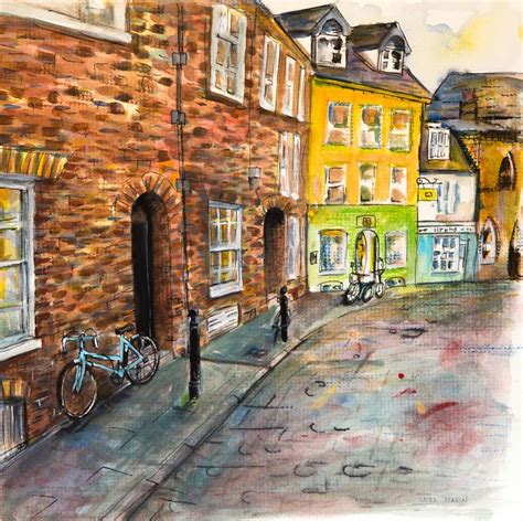 Cambridge Green Street Painting by Laura Marin | Saatchi Art