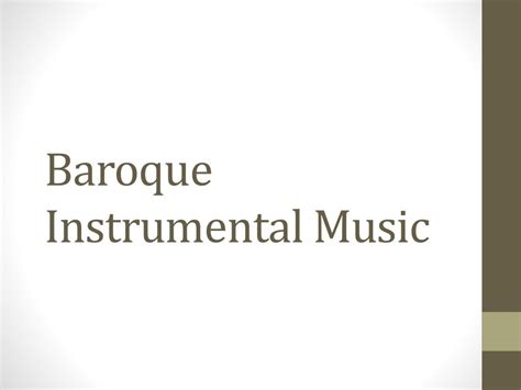 Baroque Instrumental Music