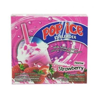 Pop ice Es Blender Milk Shake Powder Flavour Strawberry 25g – Shopifull