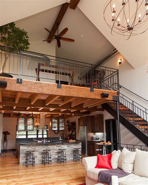 Loft above the kitchen and Dining Room: repurposed beams and flooring ...