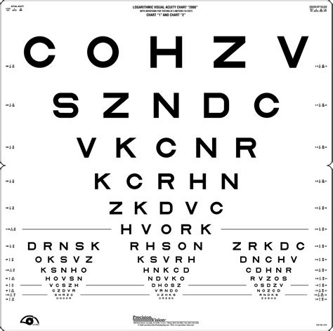 Sloan 4 Meter ETDRS® Folding Chart with Islands - Precision Vision