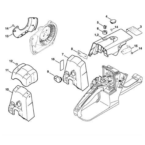 Stihl MS 260 Chainsaw (MS260 D) Parts Diagram, Shroud