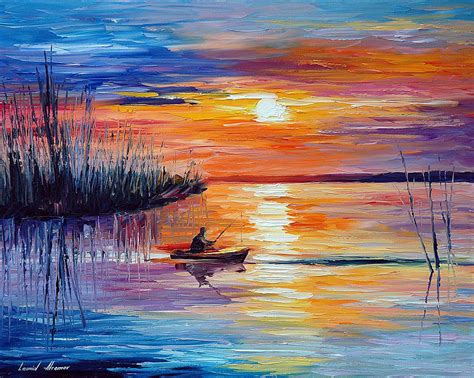 LAKE OKEECHOBEE - SUNSET FISHING | Abstract painting, Canvas painting ...