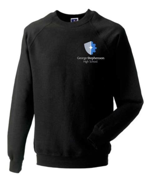 Black PE Sweatshirt Embroidered with George Stephenson High School logo