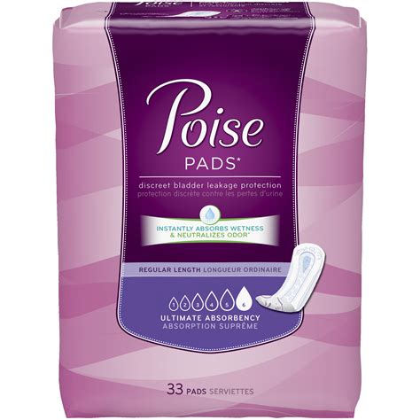 Poise Ultimate Absorbency Regular Length Incontinence Pads - Health ...