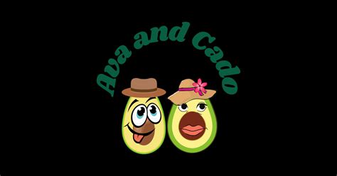 Ava and Cado - Funny Avocado Couple Design - Avocado - Sticker | TeePublic