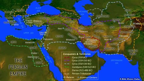 Map of the Persian Empire (550 - 486 B.C.) - Bible History