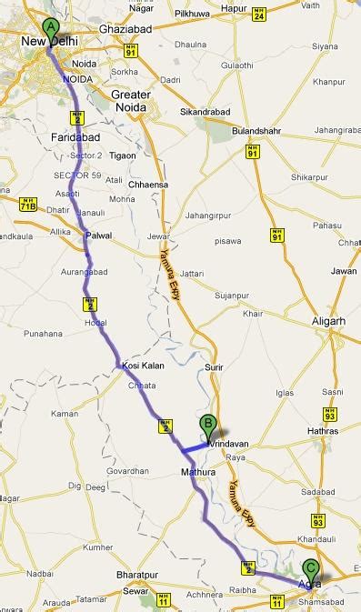 Map vrindavan Agra | Maps and Routes | An India Traveler's Hub | India ...