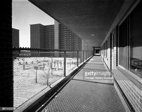 View of exterior walkway at Robert Taylor Homes public housing,... News ...